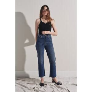 Mother The Rambler Ankle Fray Wide Leg Jeans On Duty 30